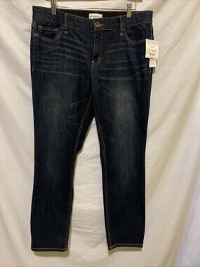 Liz Claiborne FlexiFit Dark Wash Jeans Size 12P Straight Leg Stretch Classic NWT